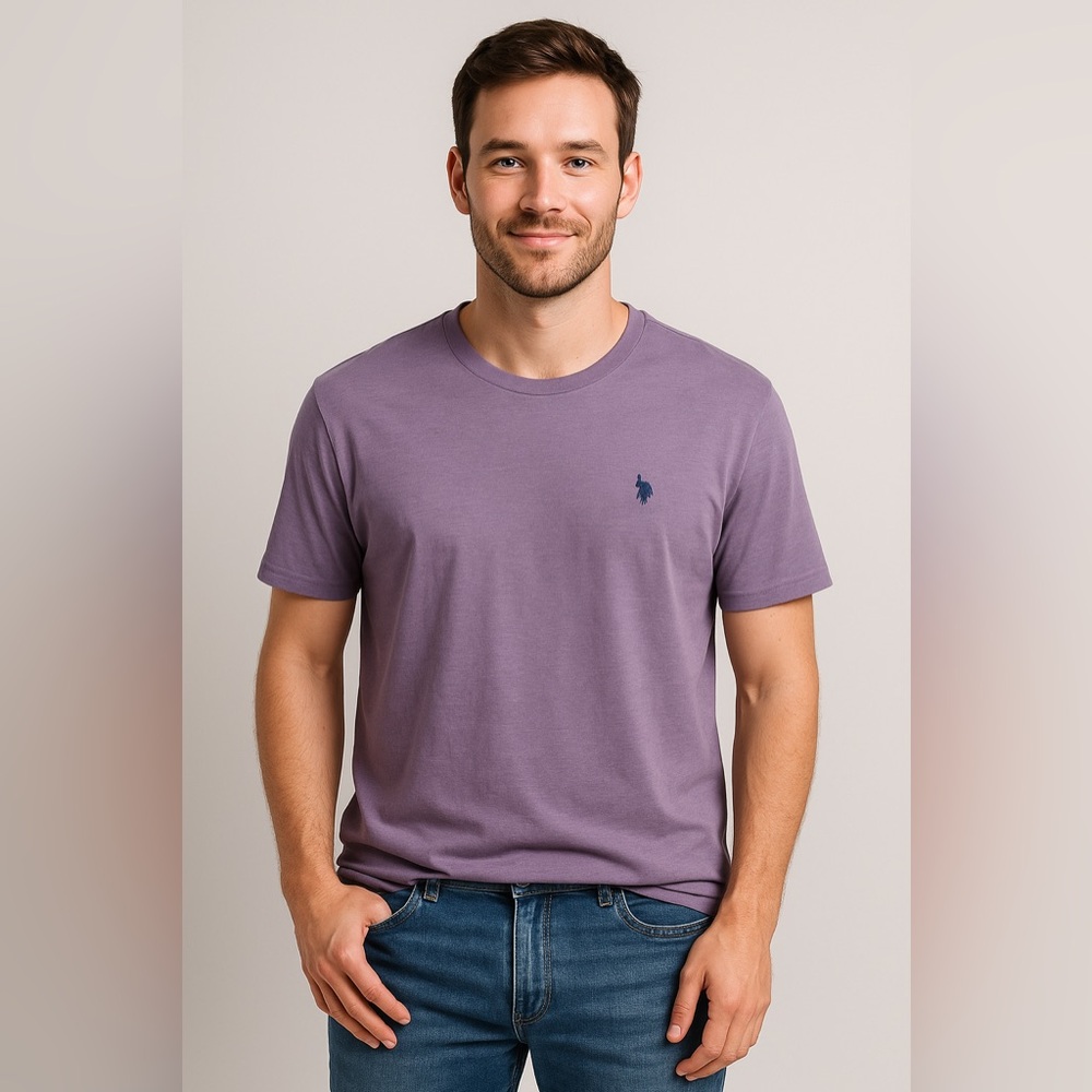U.S. Polo Assn Men’s Purple Crewneck Logo T-Shirt XL | Soft Cotton Blend Tee